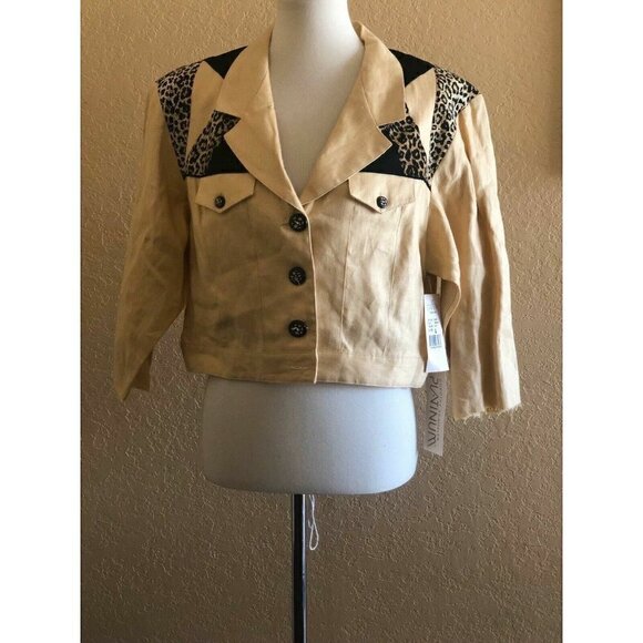 Platinum Dorothy Schoelen Womens Yellow Wild Cats Unfinished Jacket Size L - Picture 6 of 8